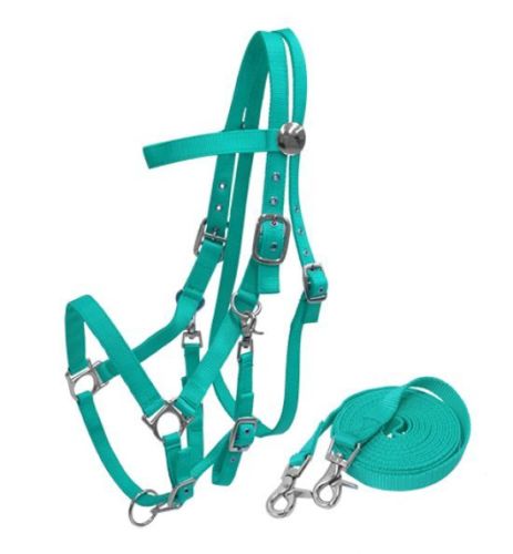 TEAL Nylon Western Trail Combo Halter Bridle